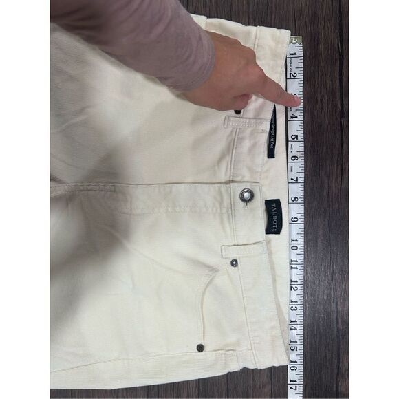 Talbots White Corduroy Straight Leg Pants Size 10 Capsule Y2K minimalist - Picture 9 of 11